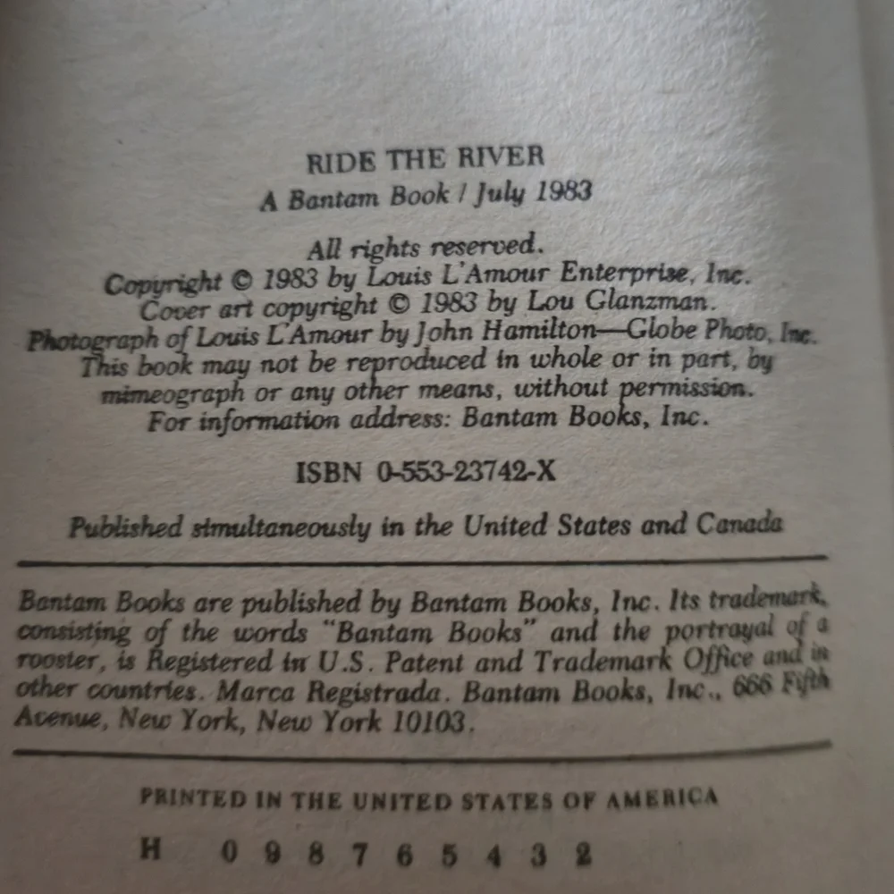 Louis L’Amour Ride The River 1983 Vintage Paperback The Sacketts #17 - Picture 3 of 10